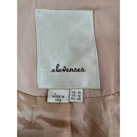 Anthropologie ELEVENSES Glitzen Party Blazer 14 Champagne Sequined Sleeves Glam - Picture 6 of 16